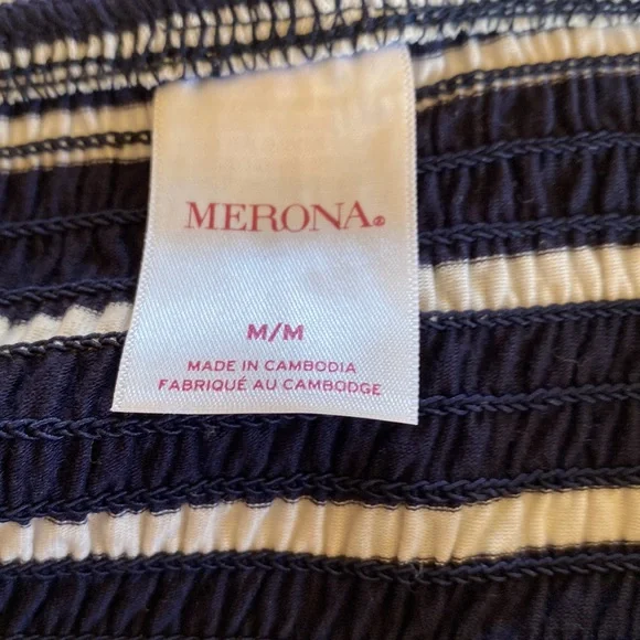 Merona Navy Blue & White Striped Swimsuit Cover-Up - Picture 5 of 7